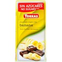 Czekolada Gorzka z Bananami Bez Cukru Torras 75g